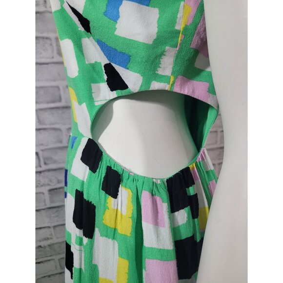 Corey Lynn Calter Anthropologie Side Cut Out Abstract Midi Dress Size Large - Picture 5 of 8